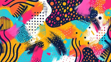 Abstract art pattern with colorful shapes on a bright backdrop