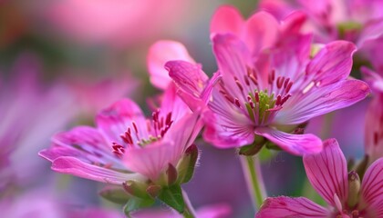Fototapeta premium Pink Petals Up Close: Capturing the Beauty in Macro - AR 7:4