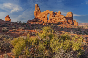 Desert landscape of Turret Arch, Arches National Park, Utah, USA © Dean Pennala