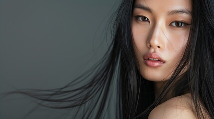 Serene beauty: portrait of a young asian woman