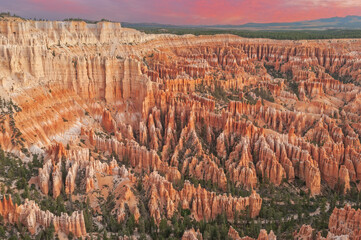 Landscape from Bryce Point at dawn of the hoodoos of Bryce Canyon National Park, Utah, USA
