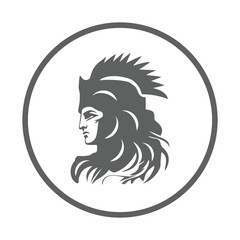 Goddess, greek, hera icon. Gray vector graphics.