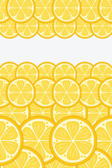 Fresh lemon frame. Fruit citrus lemons border