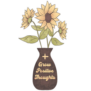 vase with sunflowers