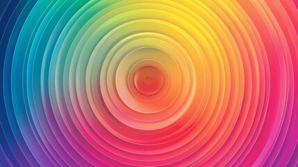 Obraz premium Abstract concentric circles in a gradient rainbow color scheme, creating a hypnotic visual effect.