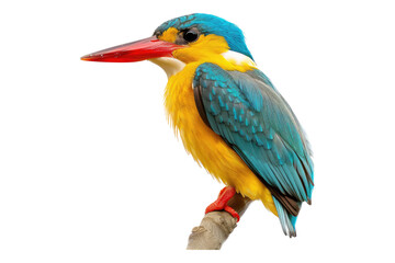 Fototapeta premium Stork billed king fisher isolated transparent on background