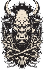 skull with wings and sword