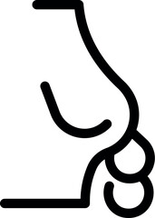 Minimalistic black line art icon depicting a handshake, symbolizing partnership or agreement