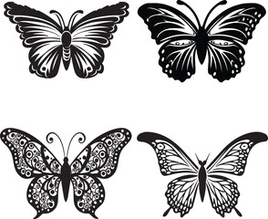 set of butterflies
