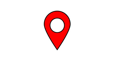 3d location map icon, place pin marker sign isometric red gps map in flat style