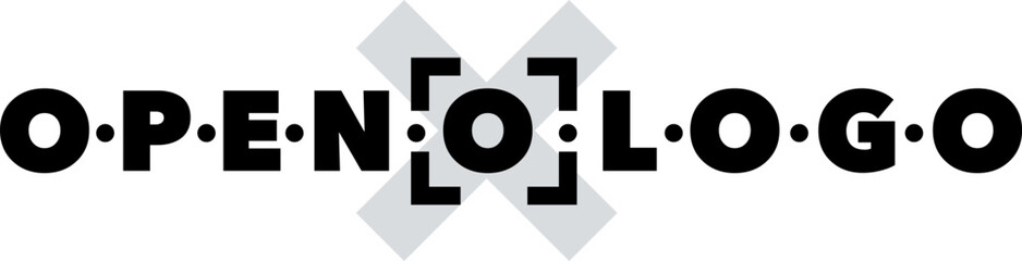 Playful logo on a white background. Open. On a white background. Background excluded