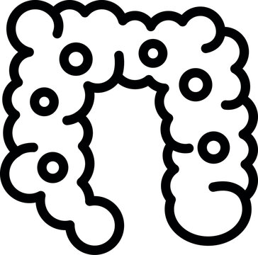 recommend clip art: Simplified vector representation of the human intestines suitable for educational materials
