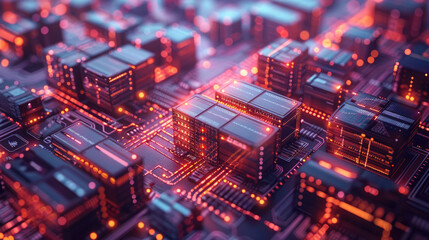 Obraz premium Ecommerce industry supply chain management, detailed logistics and data flow, top view, showcasing efficiency and connectivity