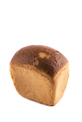 brown bread isolated on white background