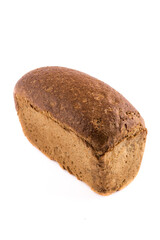 brown bread isolated on white background