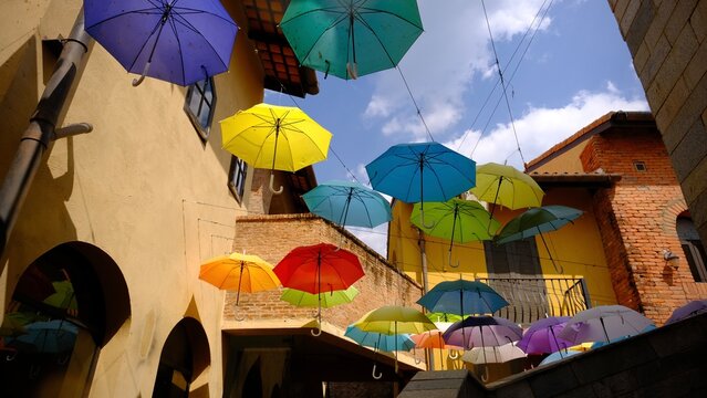 Beautiful Italian architecture at Primo Piazza, the famous attraction in Khao Yai, Nakhon Ratchasima, Thailand.