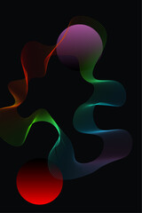 Vertical Vibrant gradient wave line background vector. Abstract trendy modern design wallpaper for covers, Brochures, flyers, card, web, Poster, music poster, Banners. Vector illustration