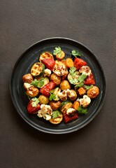 Roasted vegetables on plate