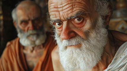 vintage painting illustration of philosopher Socrates