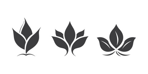 Beautiful black flowers. Vector illustration.	
