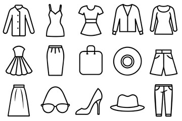 fashion set silhouette vector illustration