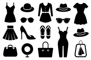 fashion set silhouette vector illustration