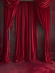 Elegant Velvet Backdrop in Deep Red Provides Luxurious Setting for Fine Jewelry and Product Presentations