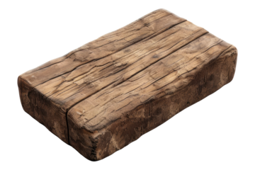 Wooden brick towel isolated transparent on background