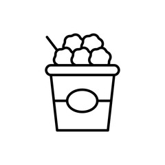 Fried chicken outline icons, minimalist vector illustration ,simple transparent graphic element .Isolated on white background