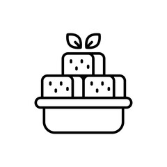 Tofu outline icons, minimalist vector illustration ,simple transparent graphic element .Isolated on white background