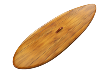 Wooden paddle board isolated transparent on background