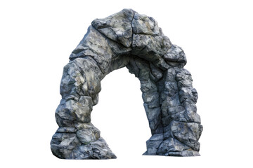 Woodland arch made of natural rocks isolated on transparent background