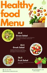 Green Salad Menu  - 1 food business poster design 