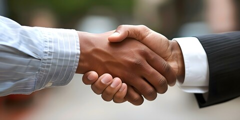Handshake symbolizes trust and professionalism in business agreements and corporate settings. Concept Business Etiquette, Professionalism, Trust Building, Corporate Culture, Networking