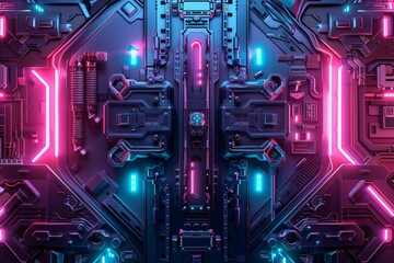 Fototapeta premium Detailed image of a futuristic science fiction panel with intricate designs