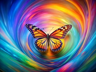 Butterfly in a colorful abstract background
