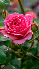 Close-up photograph of vibrant roses in full bloom, showcasing the intricate details and delicate textures of the petals