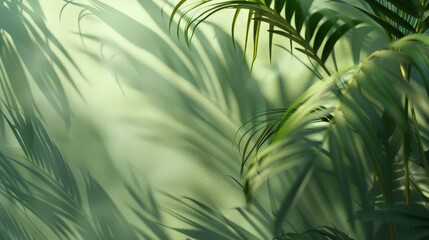 Palm Fronds Cast Shadows in Sunlight