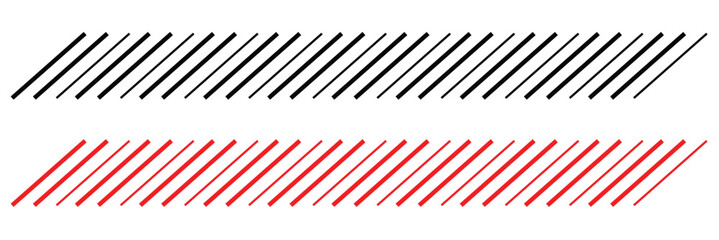 Fototapeta premium Slash line border. Diagonal parallel lines divider strip. Tilt strip geometric abstract border. Slash divider. Vector illustration isolated on white background.