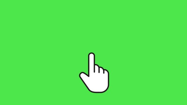 Motion icon hand pointing with green background. Perfect for clip video elements.