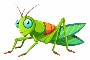 cartoon grasshopper vector illustration