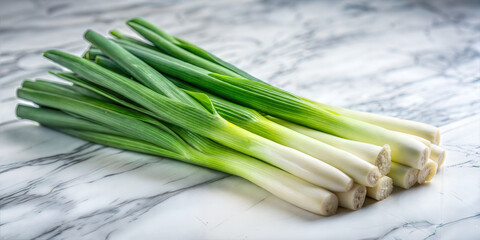 Obraz premium Fresh Leeks popular vegetable rich in various nutrients
