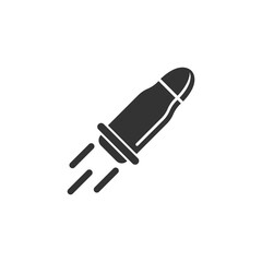 Cartridges icon in flat style. Bullet ammunition symbol vector illustration on isolated background. Ammo sign business concept.