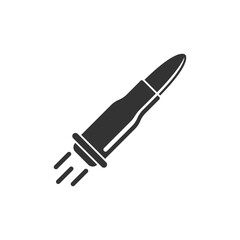 Cartridges icon in flat style. Bullet ammunition symbol vector illustration on isolated background. Ammo sign business concept.