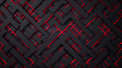 Black and red geometric pattern wall panel texture background image, golden ratio, cool, copy space,space for text,Generative AI.黒と赤の幾何学的な模様の壁のパネルのテクスチャの背景画像、黄金比、カッコいい、コピースペース,テキスト用スペース,Generative AI。