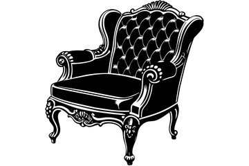 chair Victorian style vector art illustration 