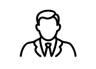 Businessman icon. man icon. Man in a tie, linear icon. Line with editable stroke

