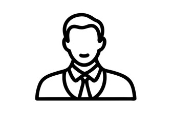 Businessman icon. man icon. Man in a tie, linear icon. Line with editable stroke

