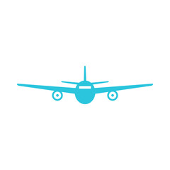 Airplane icon. Isolated on white background. From blue icon set.