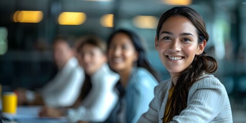 Obraz premium Experienced manager leads diverse team through complex project with confidence and skill. Concept Leadership, Teamwork, Complex Projects, Confidence, Skill